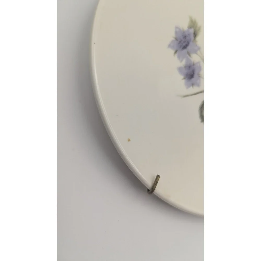 Edwin Knowles Milano Vintage‎ Purple Floral Plates Set of 2 with Hangers 6.25in